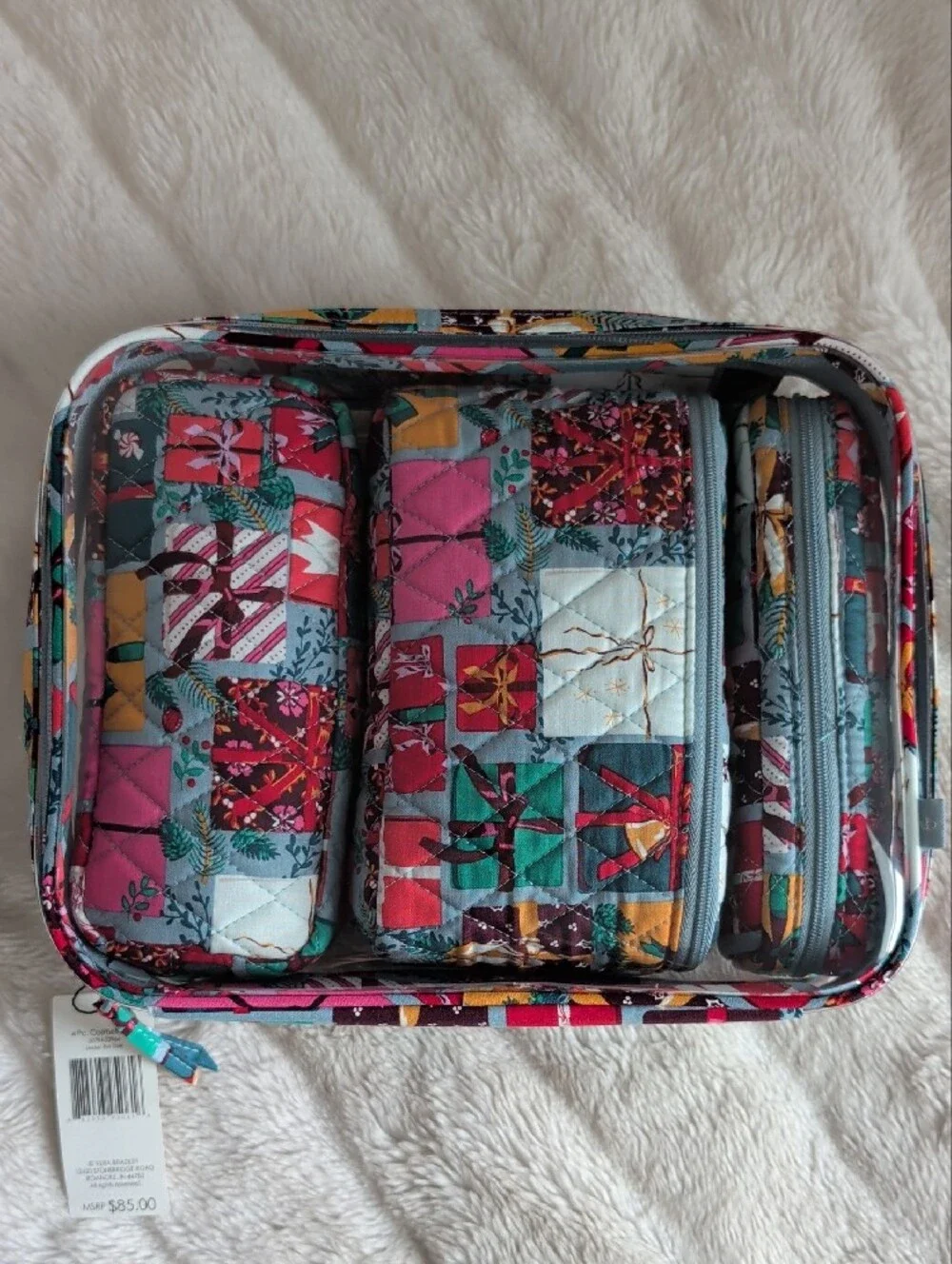 Vera Bradley 4 Piece Cosmetic Set 'Under The Tree' NWT